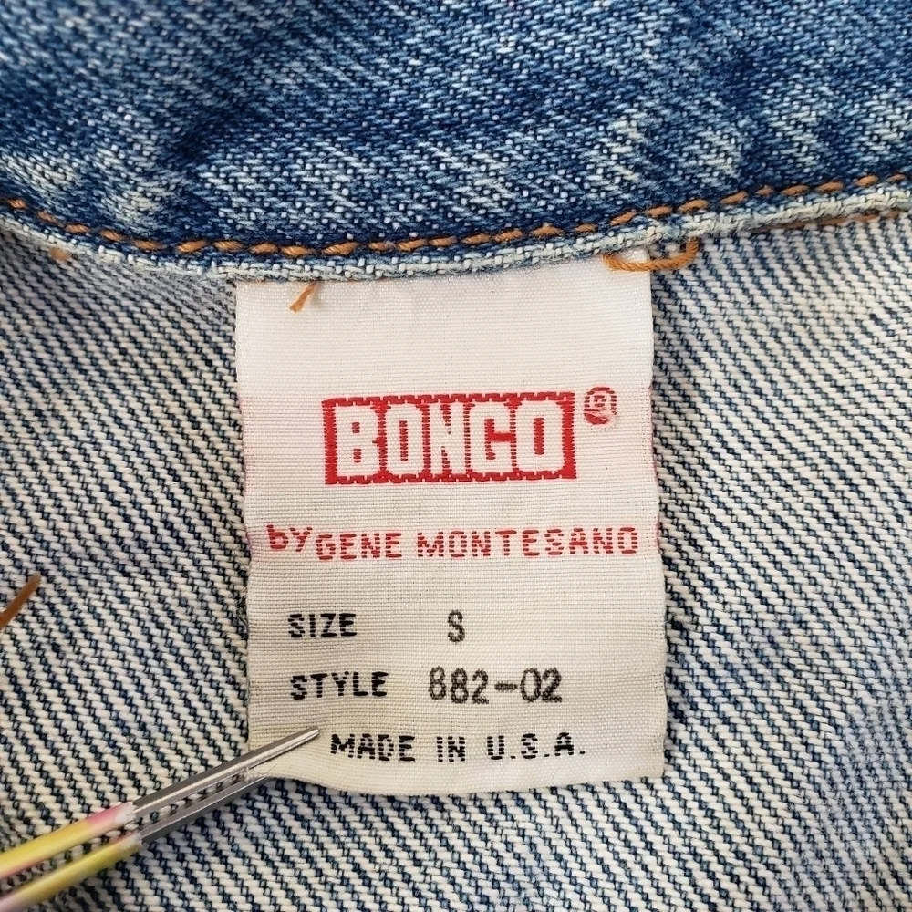 Bongo Womens Cropped Denim Jacket Vintage USA  Size Small - Picture 6 of 7